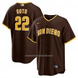 Camiseta Beisbol Hombre San Diego Padres Juan Soto Road Replica Marron