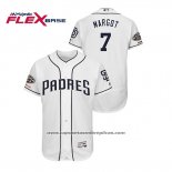 Camiseta Beisbol Hombre San Diego Padres Manuel Margot 150th Aniversario Patch Flex Base Blanco