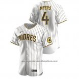 Camiseta Beisbol Hombre San Diego Padres Wil Myers Autentico Blanco Marron