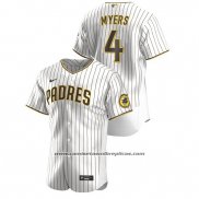 Camiseta Beisbol Hombre San Diego Padres Wil Myers Autentico Blanco Marron