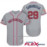 Camiseta Beisbol Hombre San Francisco Giants 2017 Estrellas y Rayas Jeff Samardzija Gris Flex Base