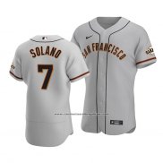 Camiseta Beisbol Hombre San Francisco Giants Donovan Solano Autentico Road Gris