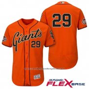 Camiseta Beisbol Hombre San Francisco Giants Jeff Samardzija Naranja Alterno Flex Base