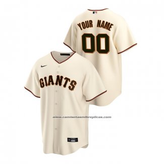 Camiseta Beisbol Hombre San Francisco Giants Personalizada Replica Primera Crema