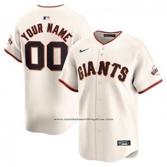 Camiseta Beisbol Hombre San Francisco Giants Primera Limited Personalizada Crema