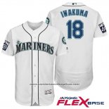 Camiseta Beisbol Hombre Seattle Mariners 18 Hisashi Iwakuma Blanco 2017 Flex Base