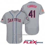 Camiseta Beisbol Hombre Seattle Mariners 2017 Estrellas y Rayas Charlie Furbush Gris Flex Base