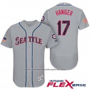 Camiseta Beisbol Hombre Seattle Mariners 2017 Estrellas y Rayas Mitch Haniger Gris Flex Base