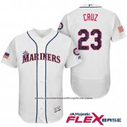 Camiseta Beisbol Hombre Seattle Mariners 2017 Estrellas y Rayas Nelson Cruz Blanco Flex Base