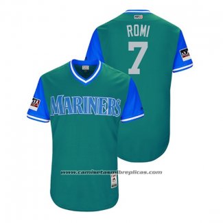 Camiseta Beisbol Hombre Seattle Mariners Andrew Romine 2018 LLWS Players Weekend Romi Aqua