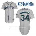 Camiseta Beisbol Hombre Seattle Mariners Felix Hernandez 34 Gris Cool Base