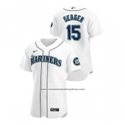 Camiseta Beisbol Hombre Seattle Mariners Kyle Seager Autentico 2020 Primera Blanco