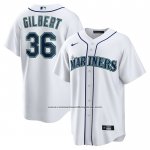 Camiseta Beisbol Hombre Seattle Mariners Logan Gilbert Primera Replica Blanco