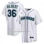Camiseta Beisbol Hombre Seattle Mariners Logan Gilbert Primera Replica Blanco