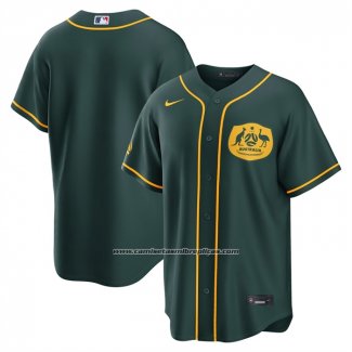 Camiseta Beisbol Hombre Seleccion Nacional Australia X MLB Stadium Replica Verde