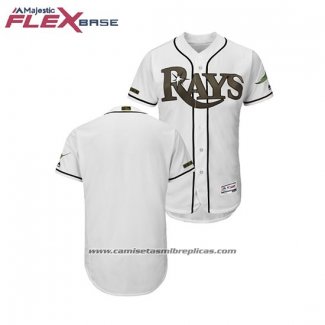 Camiseta Beisbol Hombre Tampa Bay Rays 2018 Dia de los Caidos Flex Base Blanco