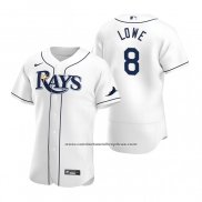 Camiseta Beisbol Hombre Tampa Bay Rays Brandon Lowe Autentico Primera Blanco