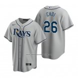 Camiseta Beisbol Hombre Tampa Bay Rays Ji Man Choi Replica Road Gris