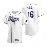 Camiseta Beisbol Hombre Tampa Bay Rays Kevin Cash Autentico Primera Blanco