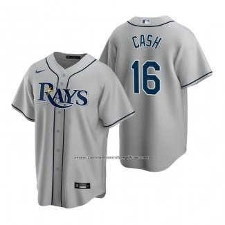 Camiseta Beisbol Hombre Tampa Bay Rays Kevin Cash Replica Road Gris