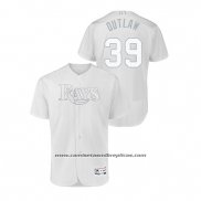 Camiseta Beisbol Hombre Tampa Bay Rays Kevin Kiermaier 2019 Players Weekend Autentico Blanco