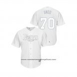 Camiseta Beisbol Hombre Tampa Bay Rays Nick Anderson 2019 Players Weekend Replica Blanco