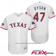Camiseta Beisbol Hombre Texas Rangers 2017 Estrellas y Rayas Sam Dyson Blanco Flex Base