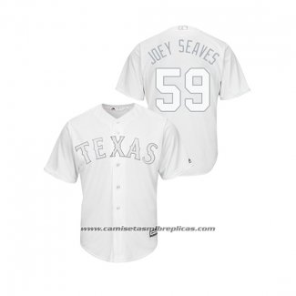 Camiseta Beisbol Hombre Texas Rangers Brett Martin 2019 Players Weekend Replica Blanco