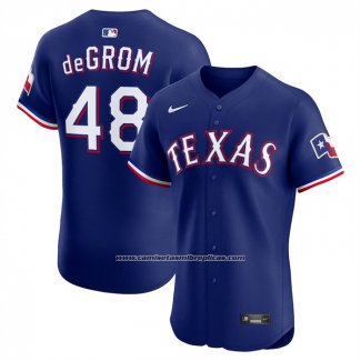 Camiseta Beisbol Hombre Texas Rangers Jacob deGrom Alternate 2 Elite Azul
