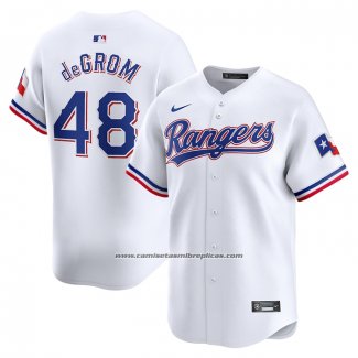 Camiseta Beisbol Hombre Texas Rangers Jacob deGrom Primera Limited Blanco