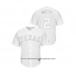 Camiseta Beisbol Hombre Texas Rangers Jeff Mathis 2019 Players Weekend Replica Blanco