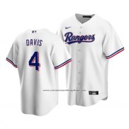 Camiseta Beisbol Hombre Texas Rangers Khris Davis Replica Primera Blanco