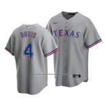 Camiseta Beisbol Hombre Texas Rangers Khris Davis Replica Road Gris