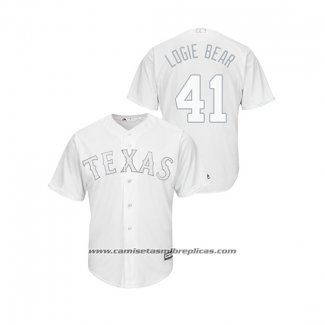 Camiseta Beisbol Hombre Texas Rangers Logan Forsythe 2019 Players Weekend Replica Blanco