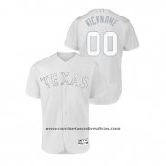 Camiseta Beisbol Hombre Texas Rangers Personalizada 2019 Players Weekend Autentico Blanco