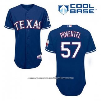 Camiseta Beisbol Hombre Texas Rangers Stolmy Pimentel 57 Azul Alterno Cool Base