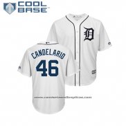 Camiseta Beisbol Hombre Tigers Jeimer Candelario Cool Base Primera Blanco