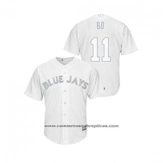 Camiseta Beisbol Hombre Toronto Blue Jays Bo Bichette 2019 Players Weekend Replica Blanco