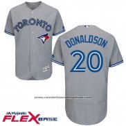 Camiseta Beisbol Hombre Toronto Blue Jays Josh Donaldson Gris Flex Base Autentico Collection