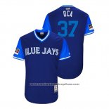 Camiseta Beisbol Hombre Toronto Blue Jays Teoscar Hernandez 2018 LLWS Players Weekend Oca Azul