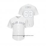 Camiseta Beisbol Hombre Toronto Blue Jays Wilmer Font 2019 Players Weekend Replica Blanco