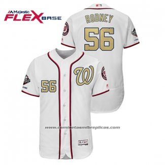 Camiseta Beisbol Hombre Washington Nationals Fernando Rodney 2019 Gold Program Flex Base Blanco