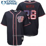 Camiseta Beisbol Hombre Washington Nationals Jayson Werth Stars Stripes Cool Base Azul