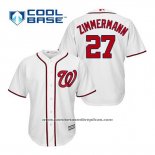 Camiseta Beisbol Hombre Washington Nationals Jordan Zimmermann 27 Blanco Primera Cool Base