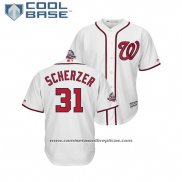 Camiseta Beisbol Hombre Washington Nationals Max Scherzer 2018 All Star Cool Base Blanco