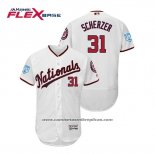 Camiseta Beisbol Hombre Washington Nationals Max Scherzer Flex Base Entrenamiento de Primavera 2019 Blanco