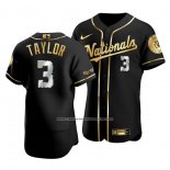 Camiseta Beisbol Hombre Washington Nationals Michael A. Taylor Golden Edition Autentico Negro Oro