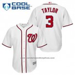 Camiseta Beisbol Hombre Washington Nationals Michael Taylor 3 Blanco Primera Cool Base