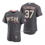 Camiseta Beisbol Hombre Washington Nationals Stephen Strasburg 2022 City Connect Autentico Gris