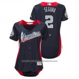 Camiseta Beisbol Mujer All Star Jean Segura 2018 Home Run Derby American League Azul